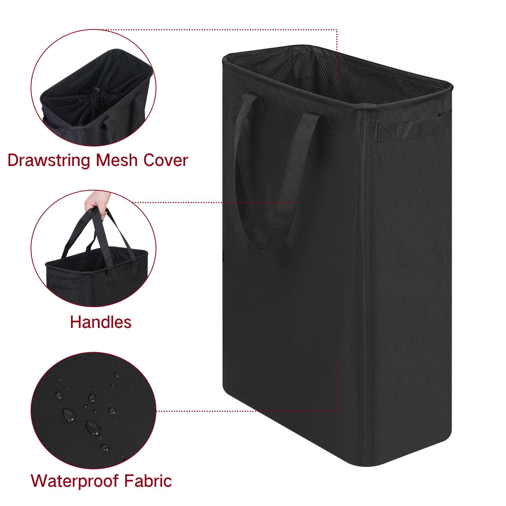 efluky collapsed flat laundry basket folded thin for compact storage benefit