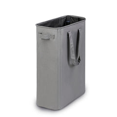 efluky front view of tall narrow hamper showing space-saving design and capacity
