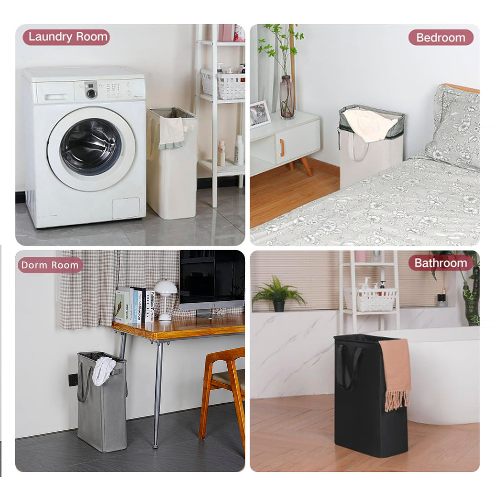 efluky laundry basket next to chair showing height and size scale
