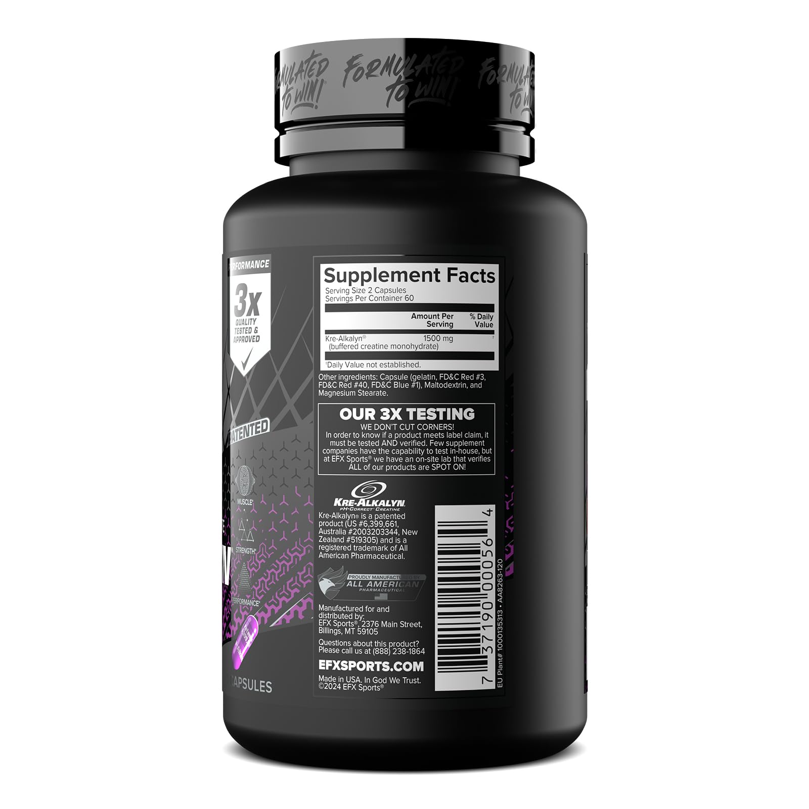 EFX Sports athlete taking capsules during gym session for performance support