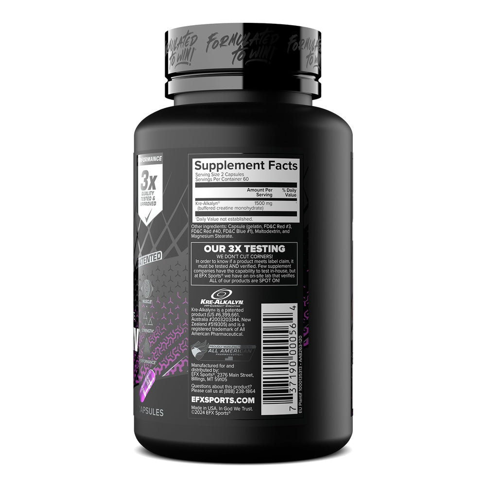 EFX Sports athlete taking capsules during gym session for performance support