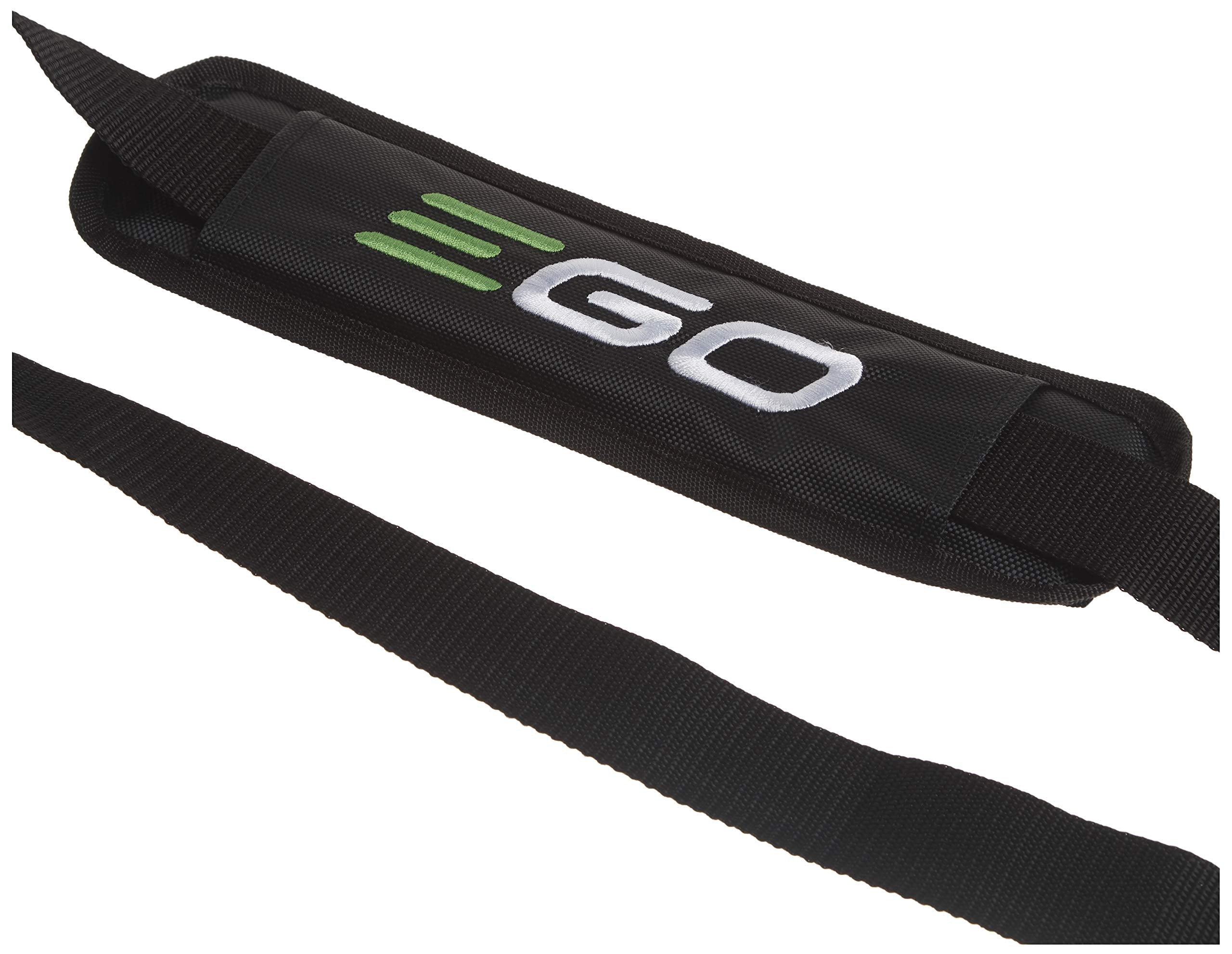 EGO Power+ strap hardware detail showing reinforced clips for secure fit