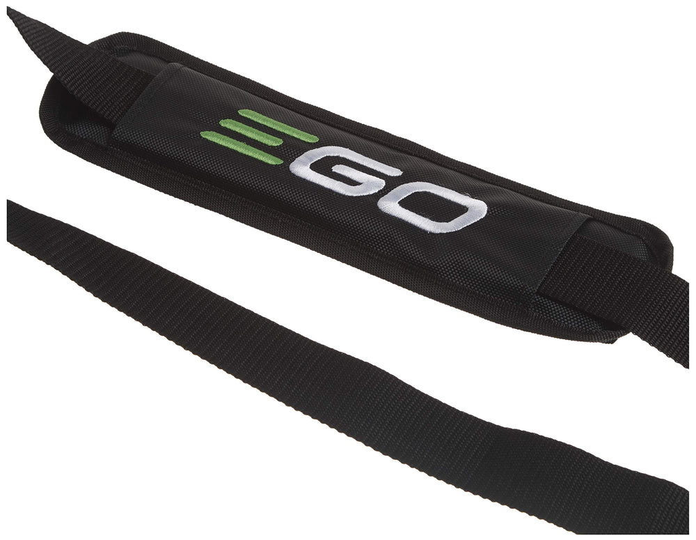EGO Power+ strap hardware detail showing reinforced clips for secure fit