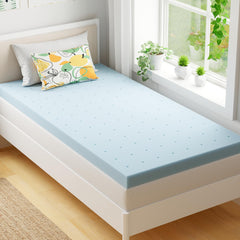EGOHOME front view of twin gel-infused topper showing smooth surface and fit benefit