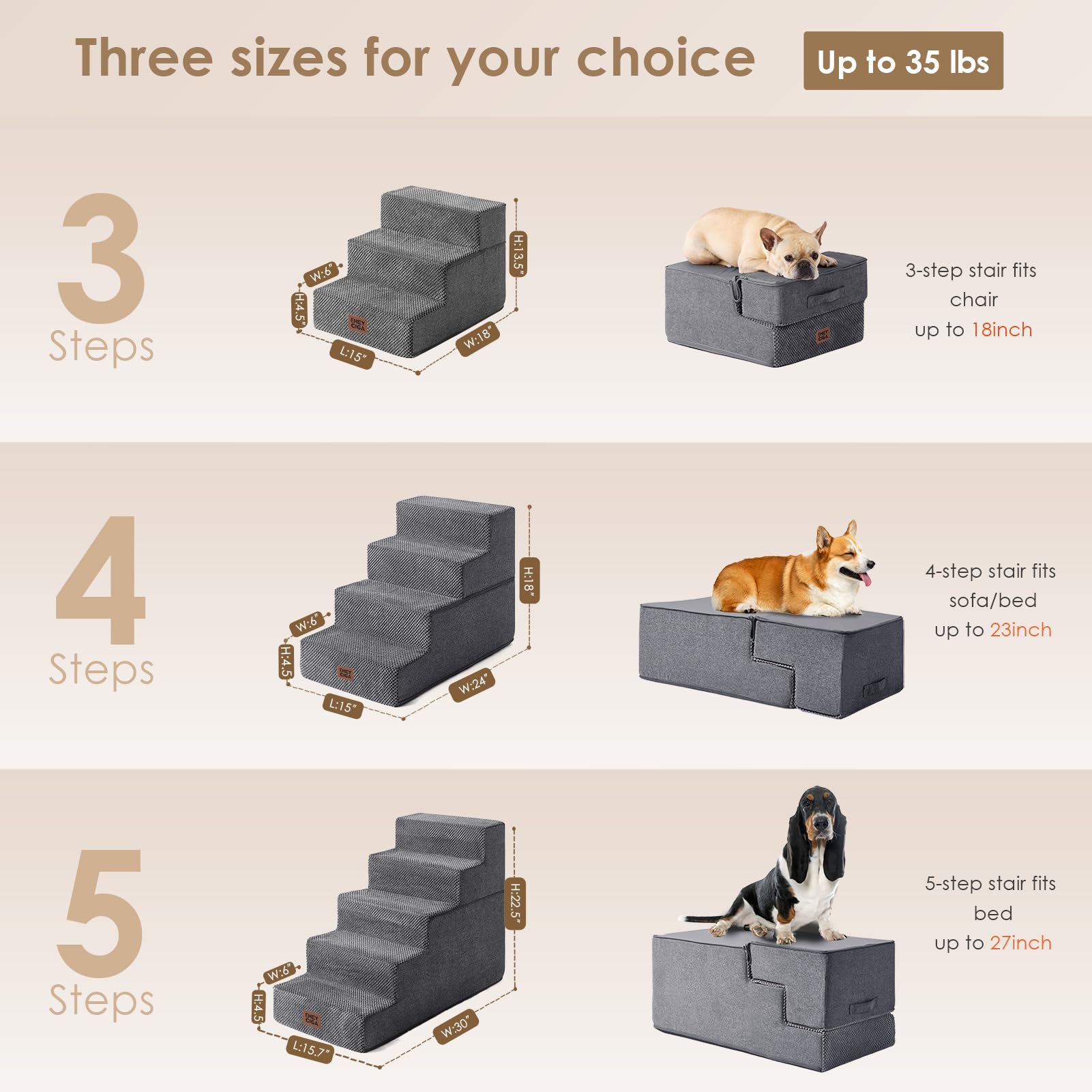 EHEYCIGA side profile folded into a low pet bed for storage