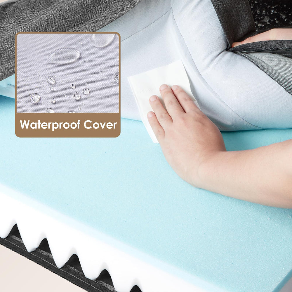 EHEYCIGA memory foam cross-section showing supportive pressure relief