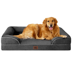 EHEYCIGA front view of XL dog bed showing roomy comfort and support
