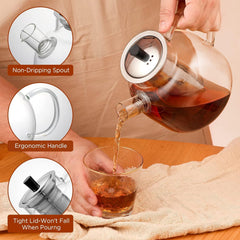 Ehugos closeup stainless infuser displaying fine mesh and easy leaf removal benefit
