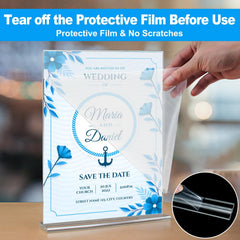 EHWINE double-sided display in use with two flyers, flexible messaging benefit
