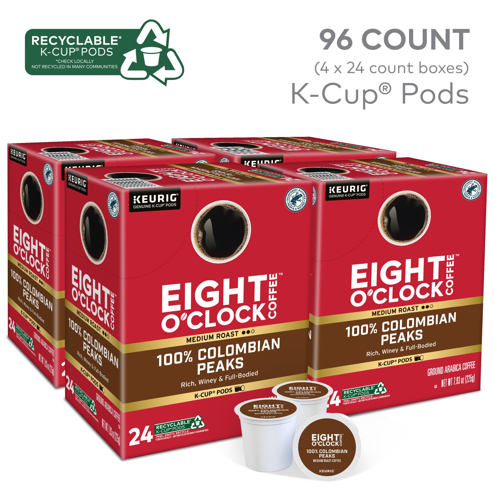 Eight O'Clock Coffee K-Cup top view highlighting easy single-serve brewing convenience