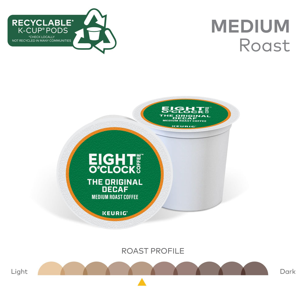 Eight O'Clock brew pouring into cup illustrating fresh brewed taste fast
