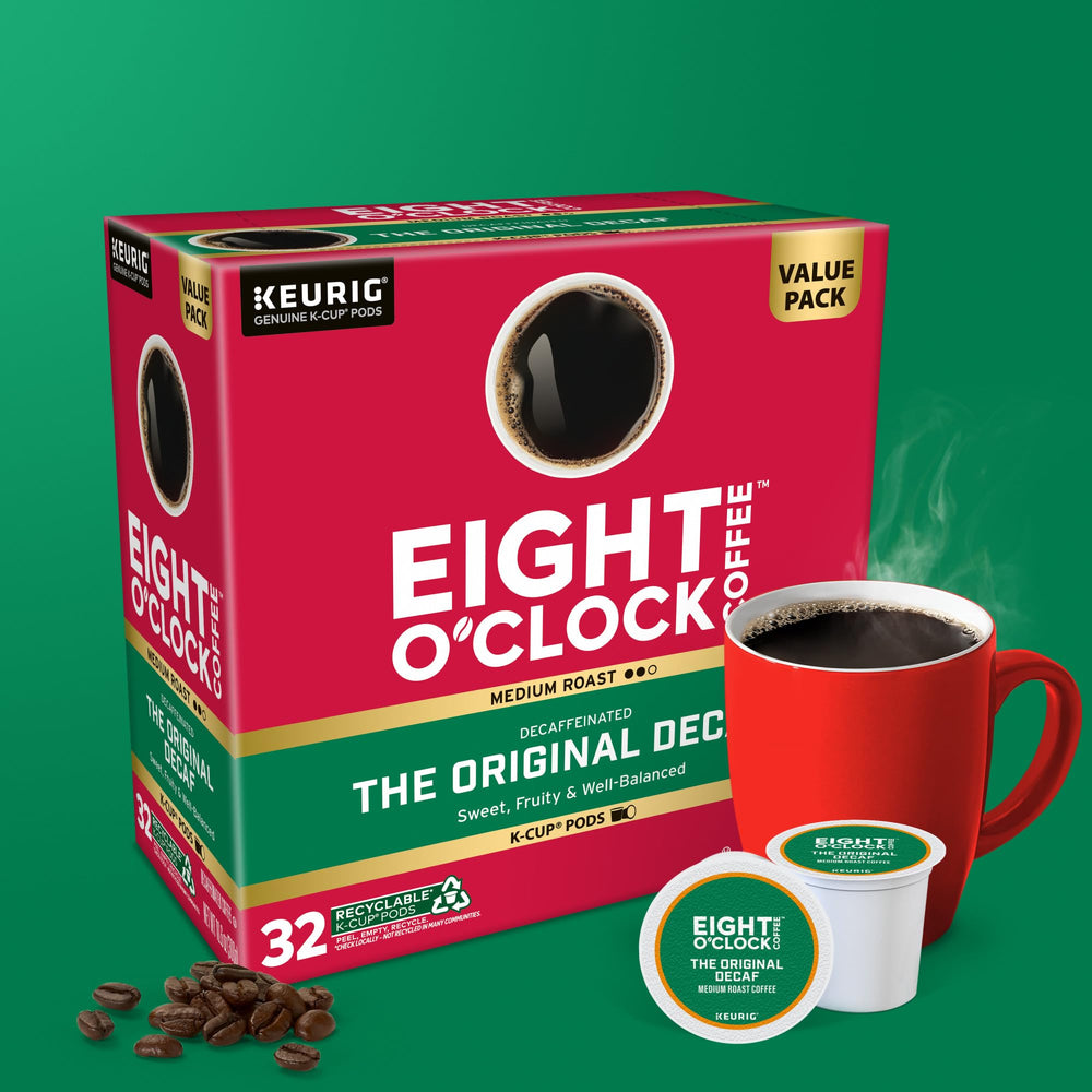 Eight O'Clock medium roast beans showing color and roast balance for smoothness