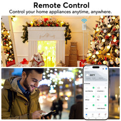 EIGHTREE smart plug powering a lamp showing hands-free remote control
