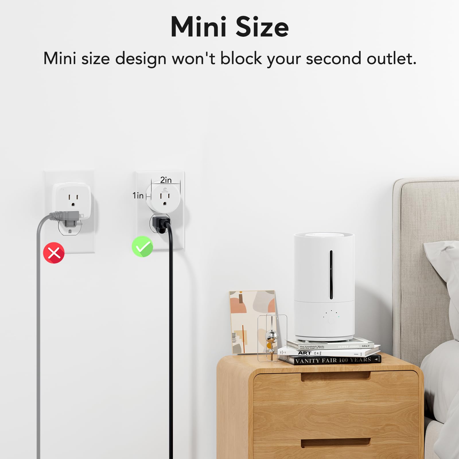 EIGHTREE next to smartphone to illustrate compact size and portability