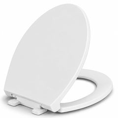 Eillbar front view of the white elongated seat showing clean profile and comfort
