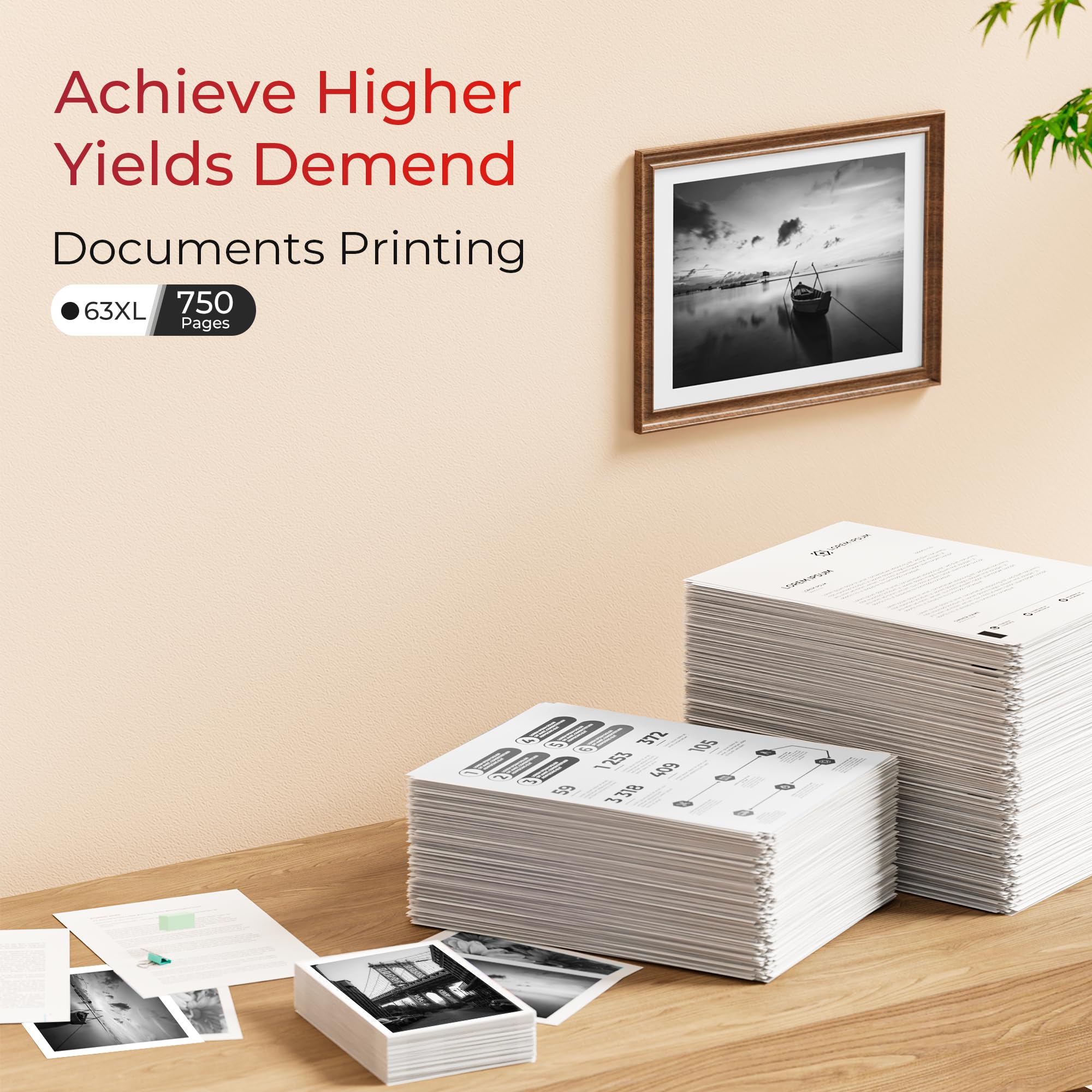 ejet 63XL cartridge chip contacts visible for reliable printer recognition