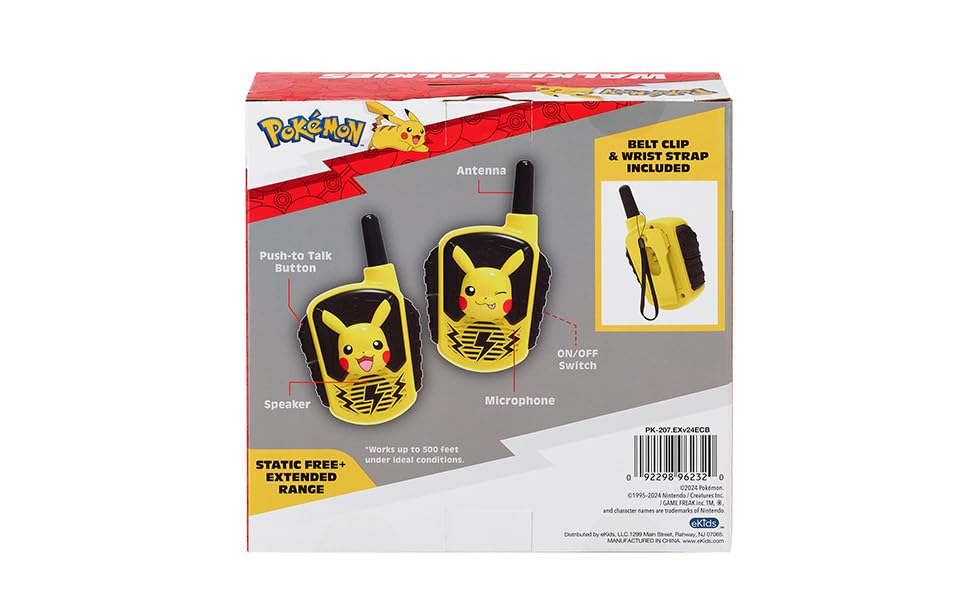 eKids Pikachu walkie talkies used outdoors for active play and social games