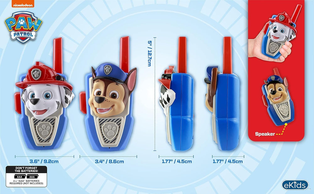 eKids walkie talkies in backyard play demonstrating interactive outdoor fun