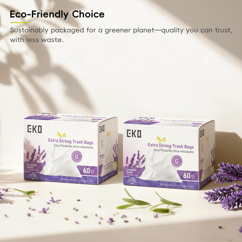 EKO lavender scent graphic conveying continuous odor control and fresher spaces