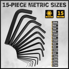 ELEAD hex keys spread displaying metric and SAE range for wide coverage