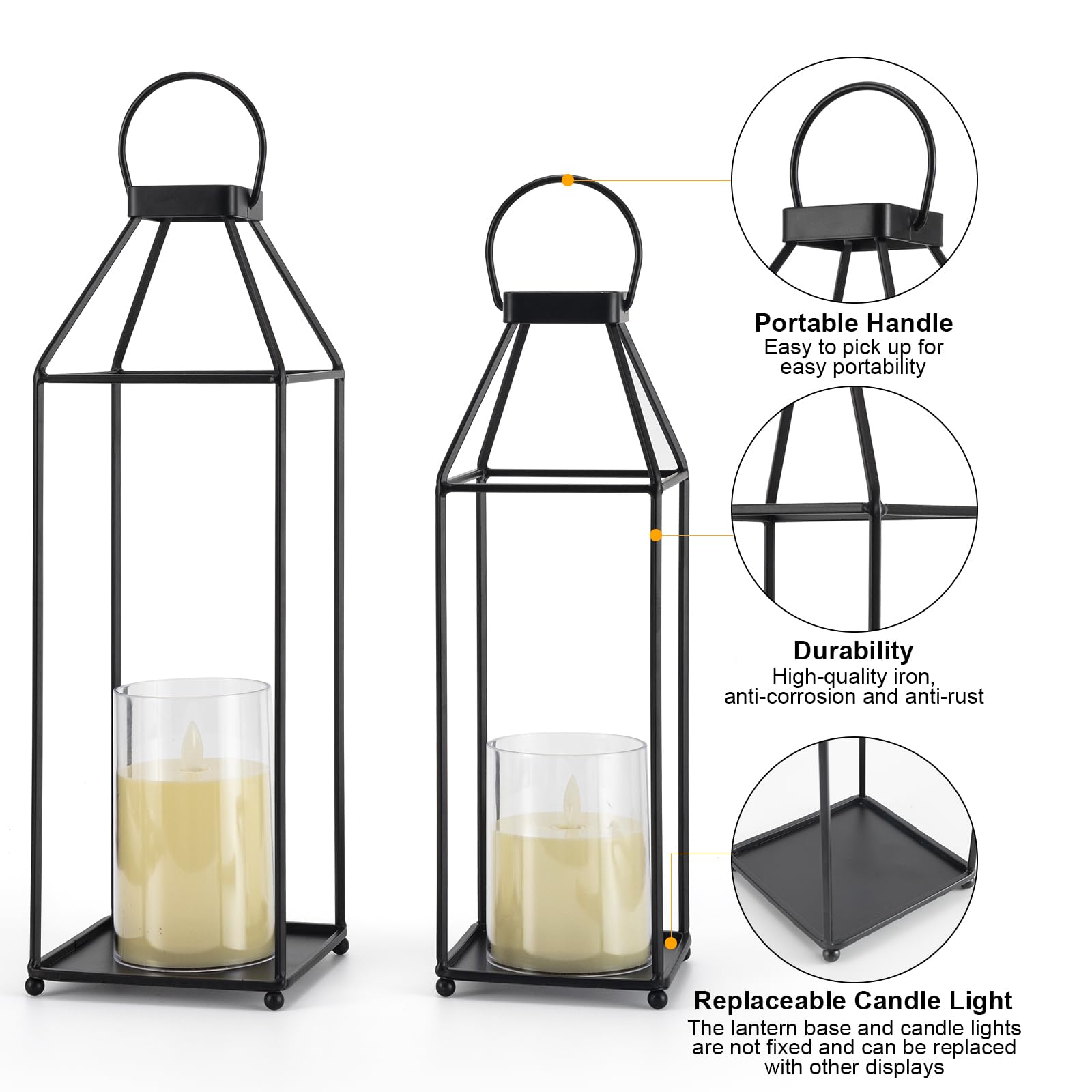 ELEATTRUN lanterns on steps to show scale and placement options for entryways