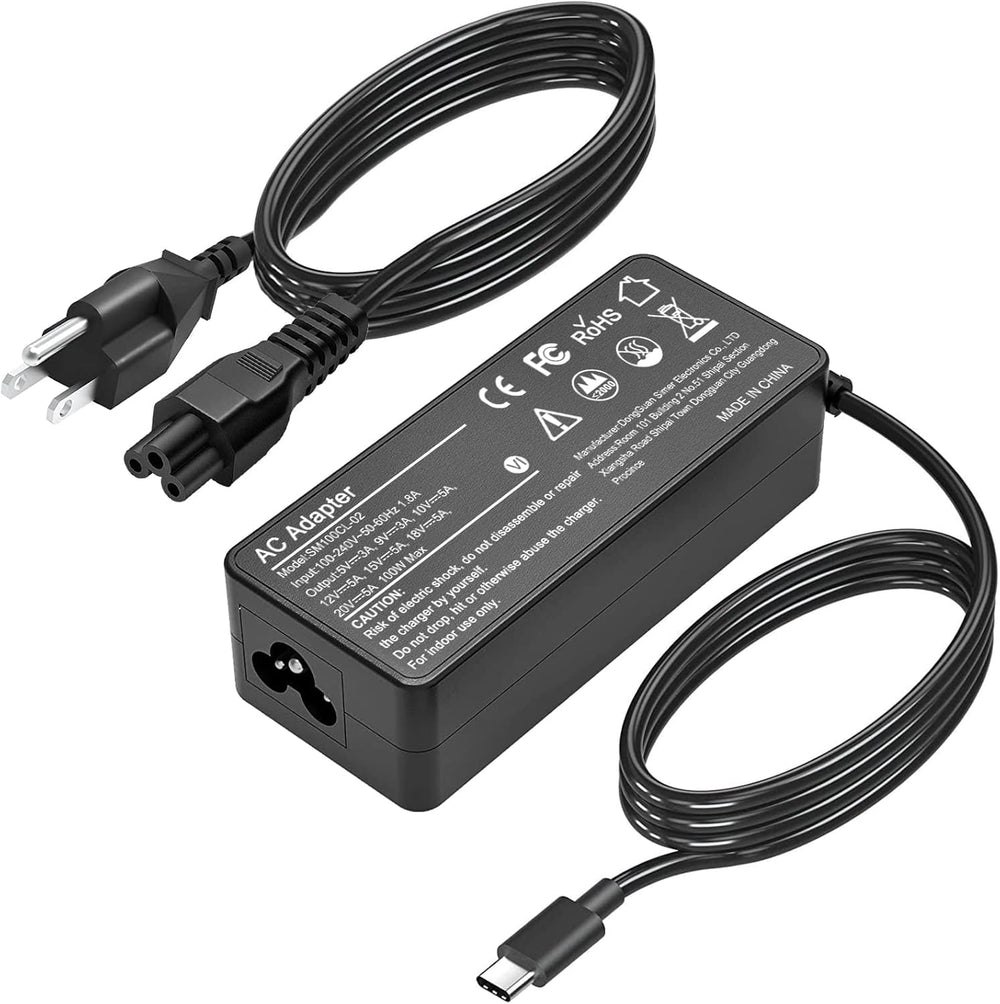 ELECBRAiN front view showing compact 100W charger and plug for fast charging