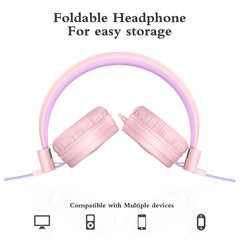 Child using ELECDER i37 headphones in classroom focusing on homework