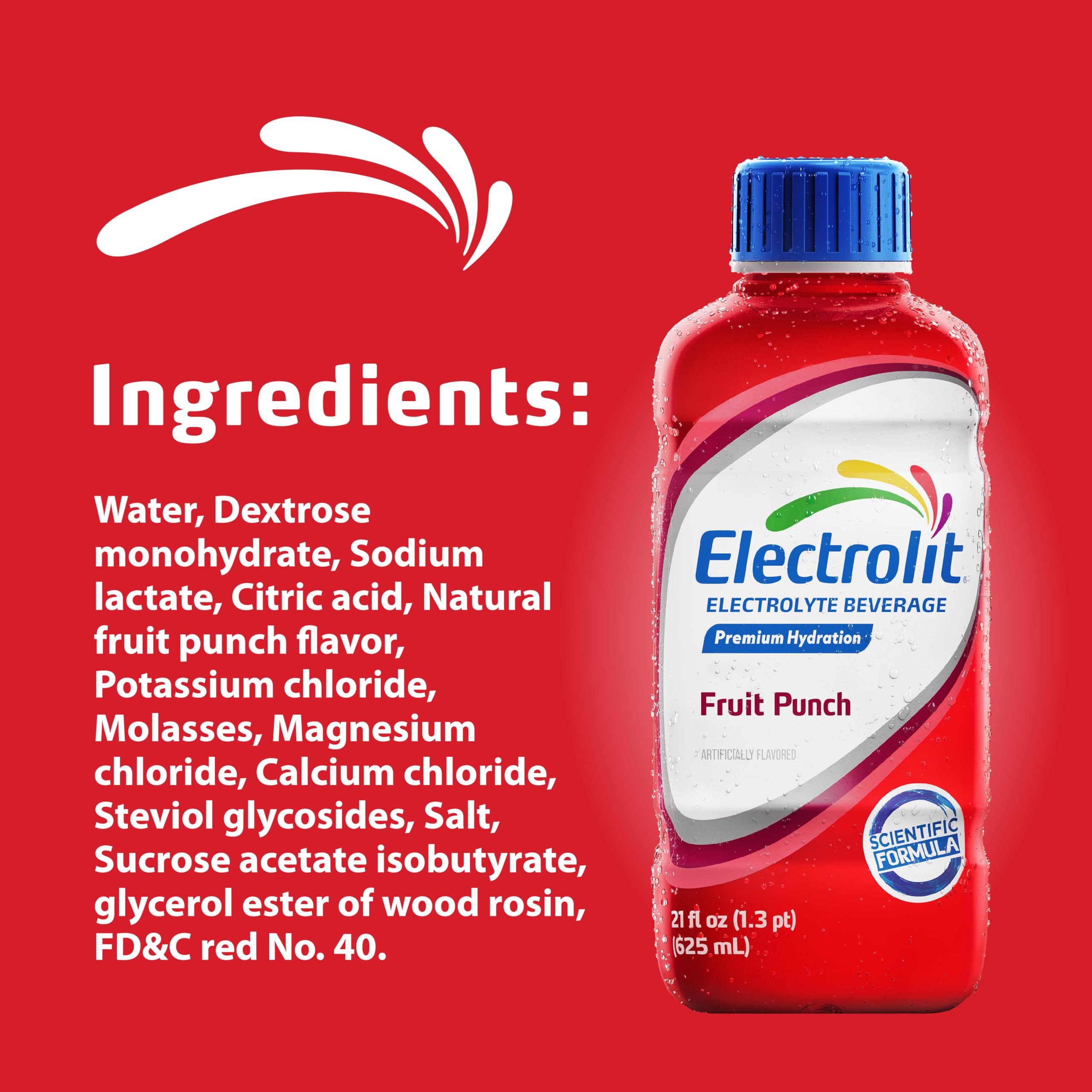 Electrolit bottle in hand demonstrating 21 fl oz serving size and on-the-go convenience