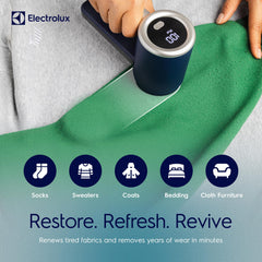 Electrolux blade detail shows metal cutting grid for precise de-pilling