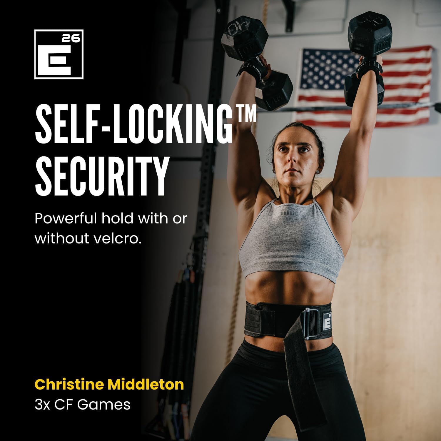 Element 26 belt worn during squat demonstrating stable midsection pressure for lifts
