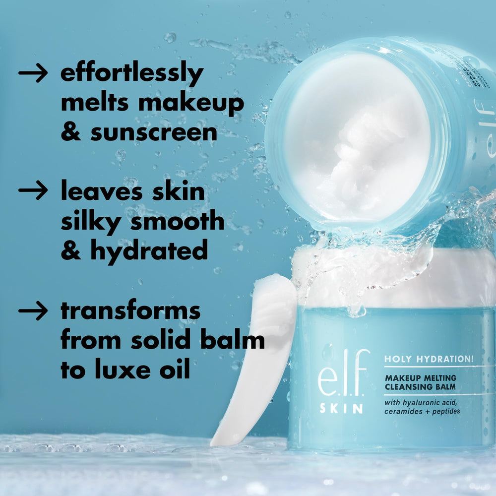 e.l.f. Holy Hydration emulsified milky rinse showing gentle removal
