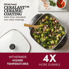 Elite Gourmet close-up of PFAS-free Ceralast ceramic coating demonstrating smooth nonstick surface