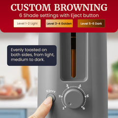 Elite Gourmet side profile showing 3.94-inch slim width saves counter space