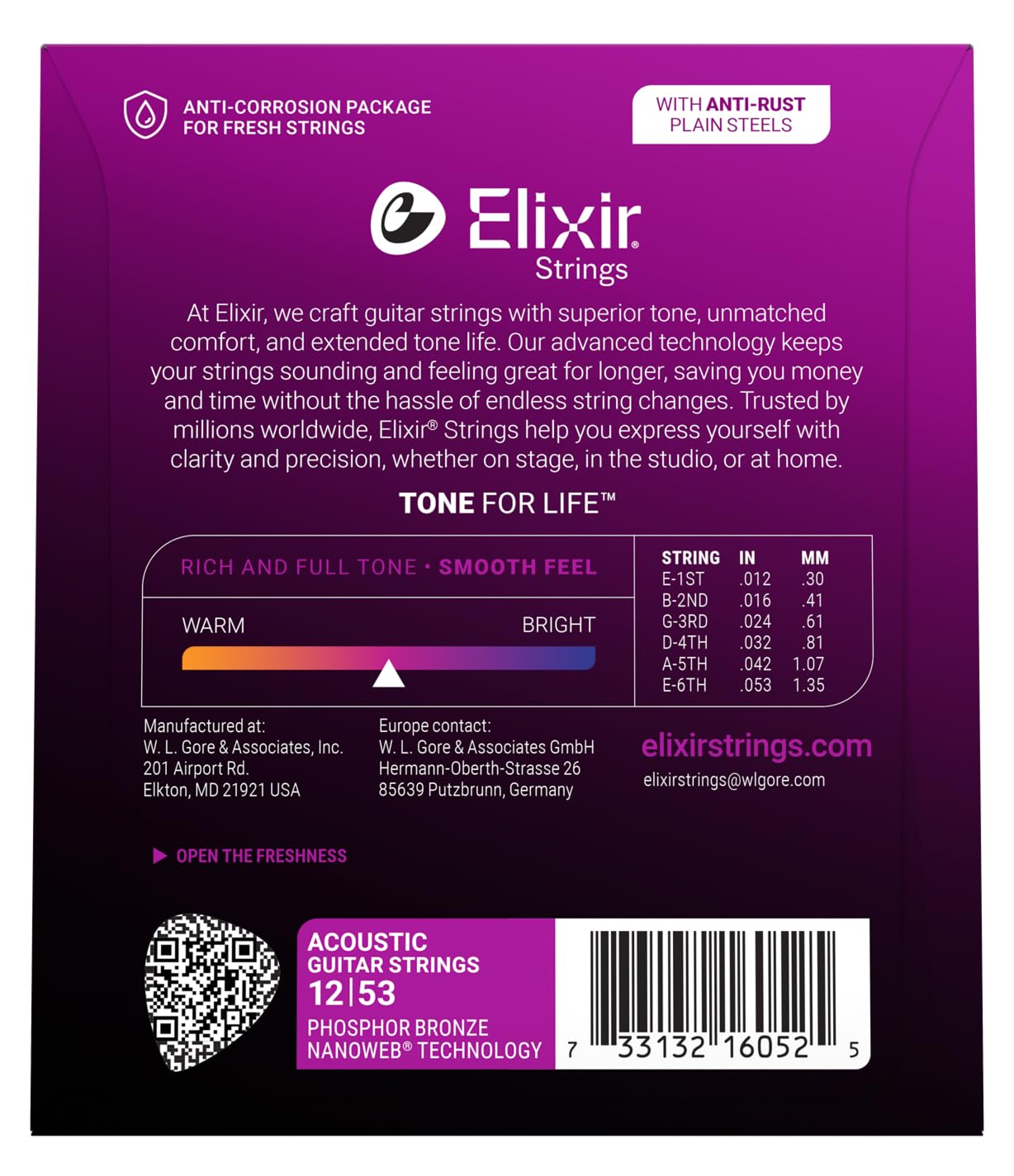 Elixir close-up of winding texture showing NANOWEB protection and clarity