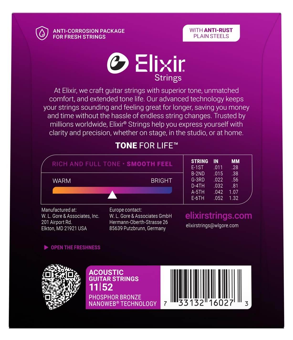 Elixir close-up of phosphor bronze wrap wire highlighting warm tone