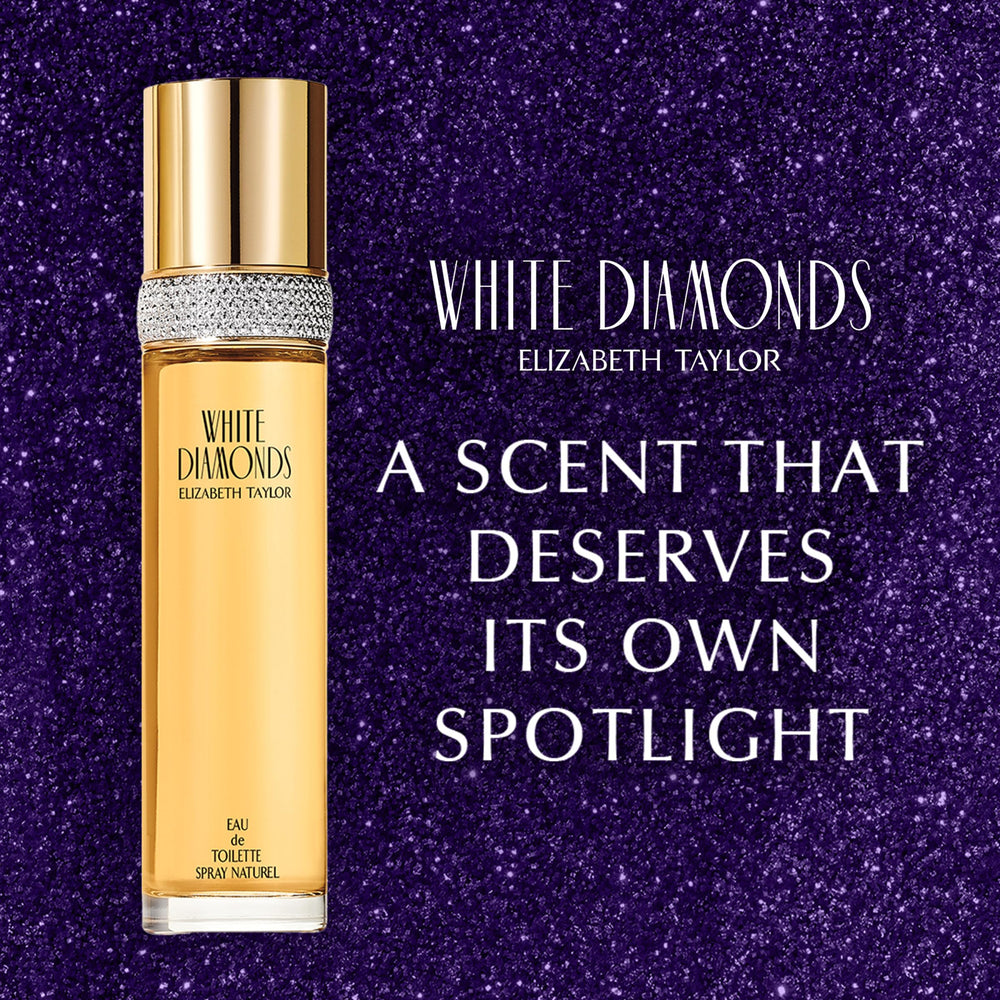 Elizabeth Taylor White Diamonds fine atomizer mist dispersing, illustrates smooth fragrance diffusion
