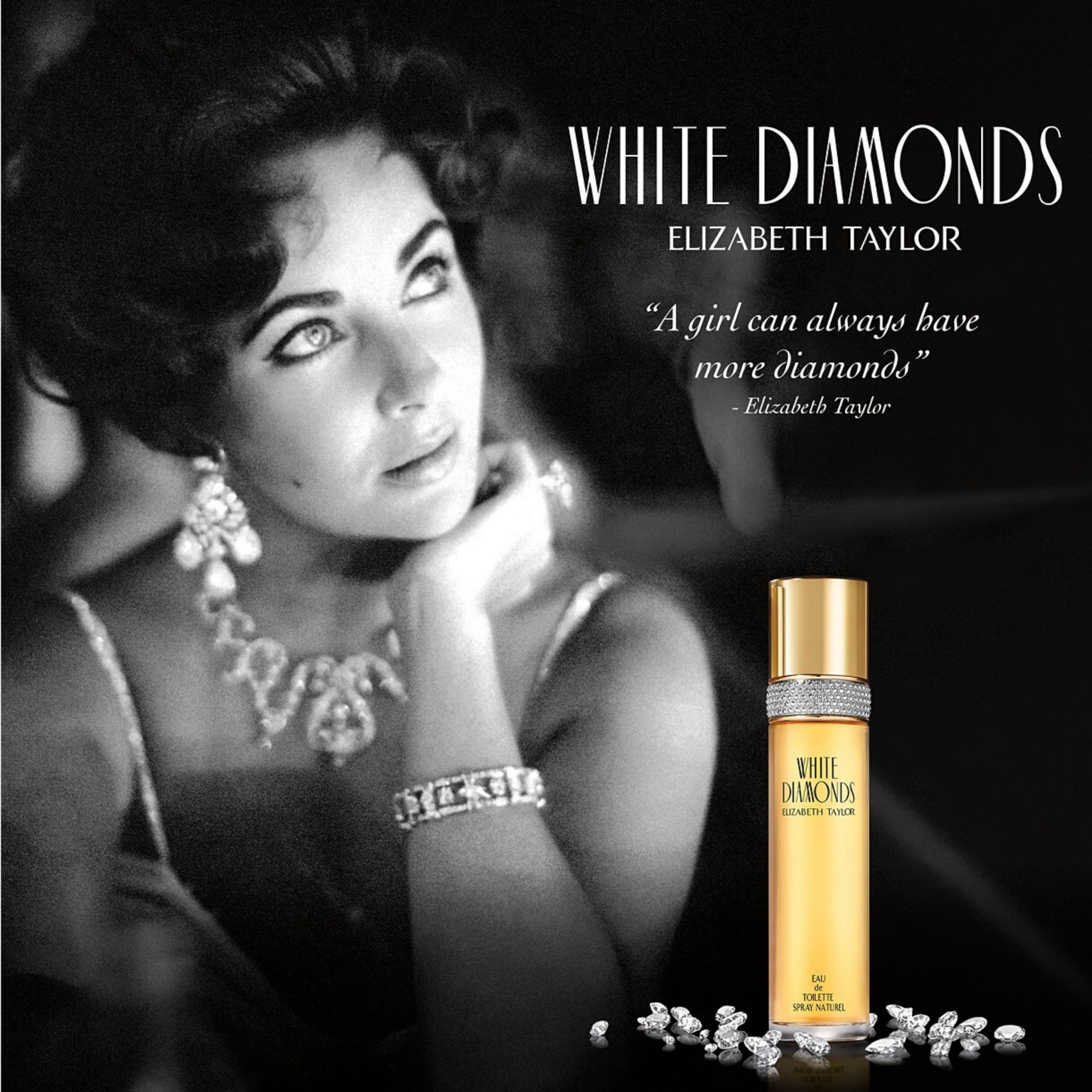 Elizabeth Taylor White Diamonds applied on wrist, shows scent on skin for lasting wear