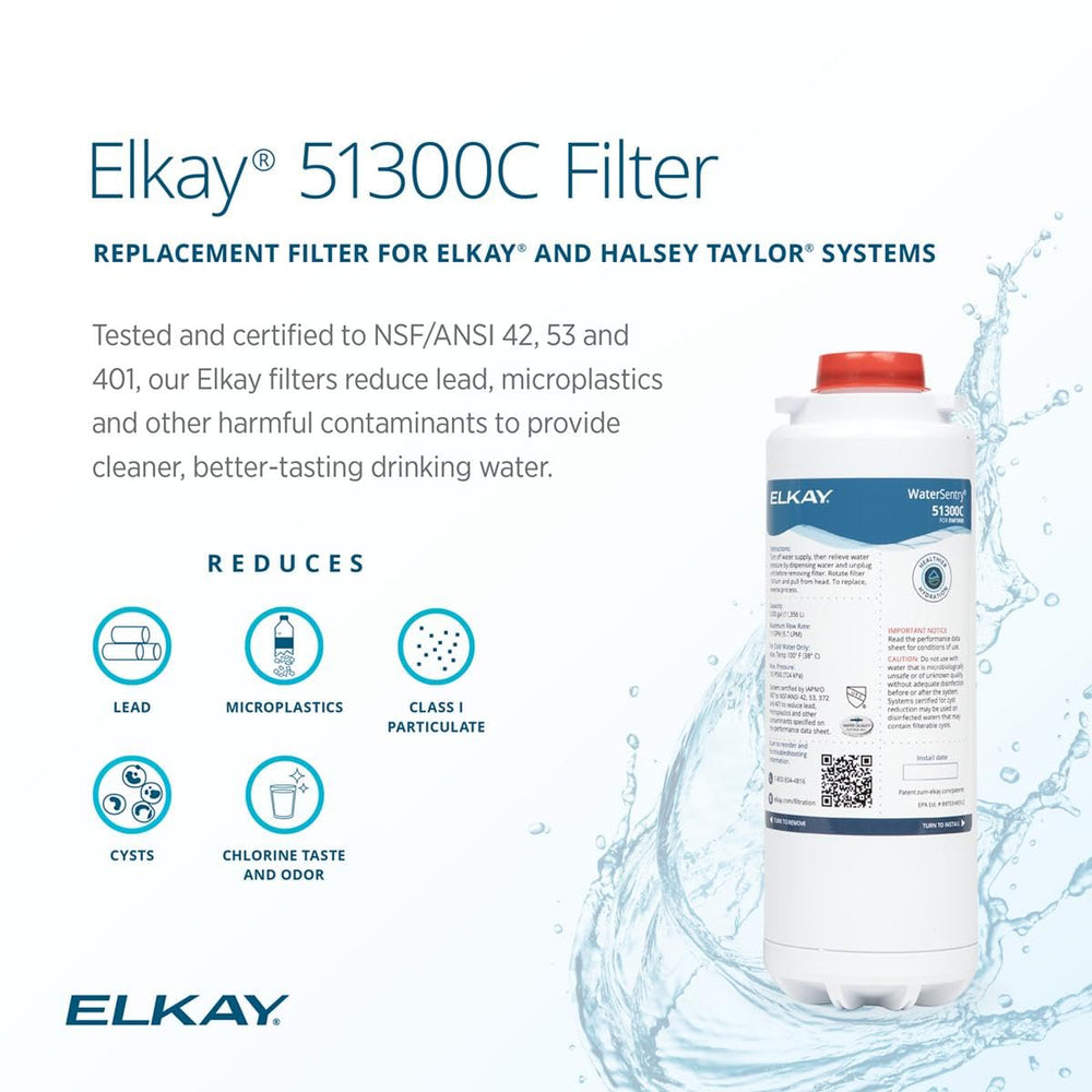 Elkay WaterSentry Plus quick-disconnect close-up demonstrating fast, leak-free changeouts