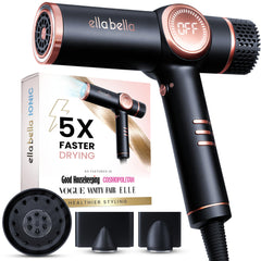 ELLA BELLA front view compact dryer showing sleek body and controls, convenient styling