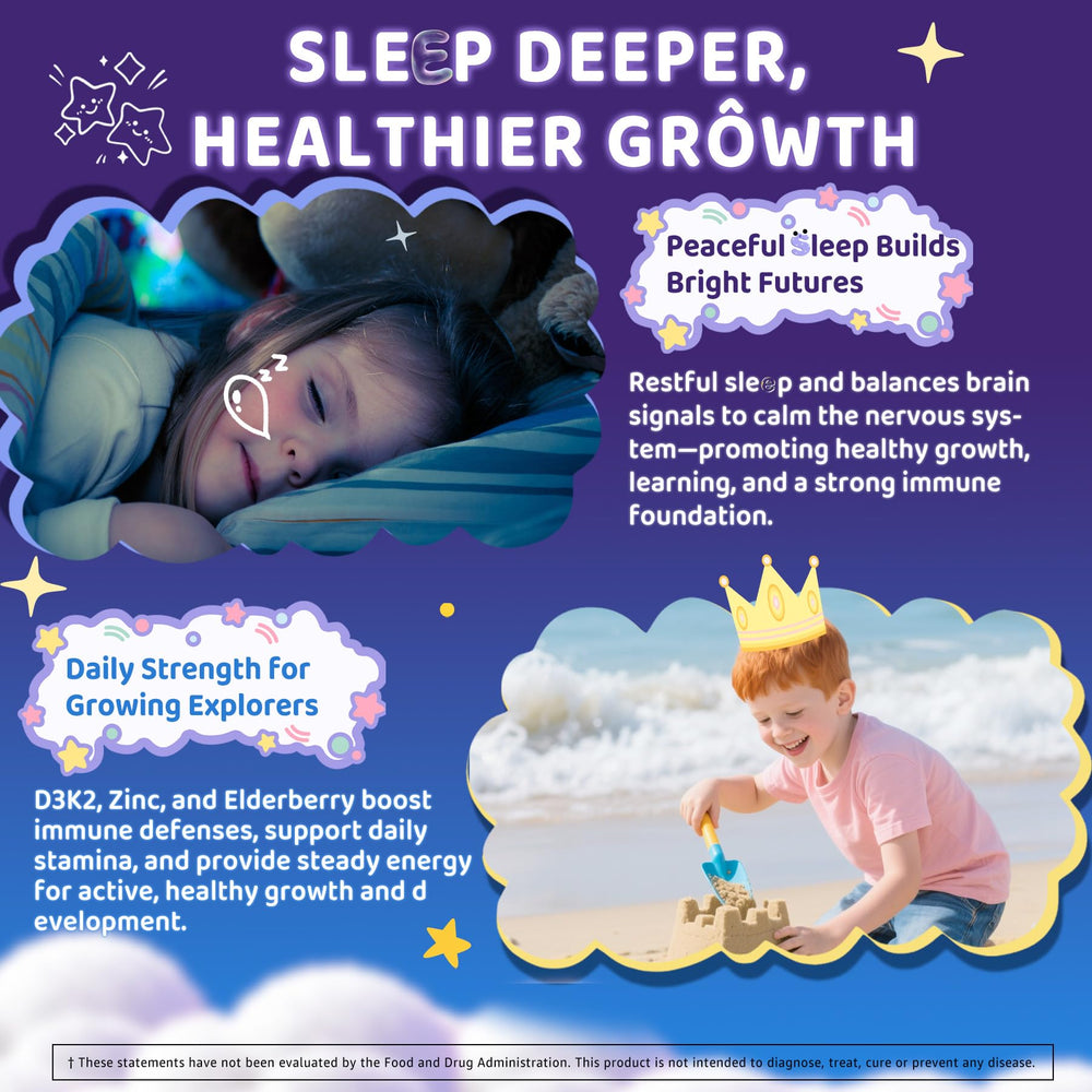 ELLAMENTZ child holding gummy before bedtime promoting calm