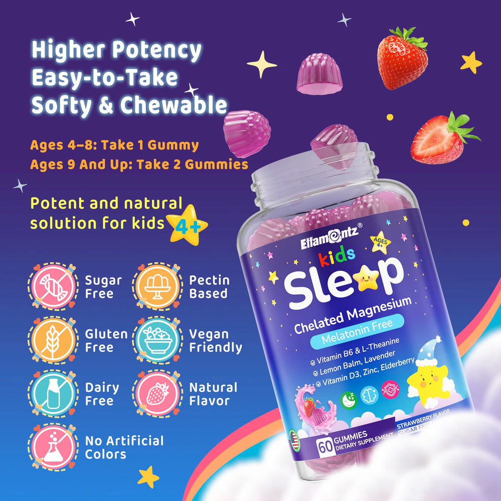ELLAMENTZ bedtime scene with gummies supporting nightly routine