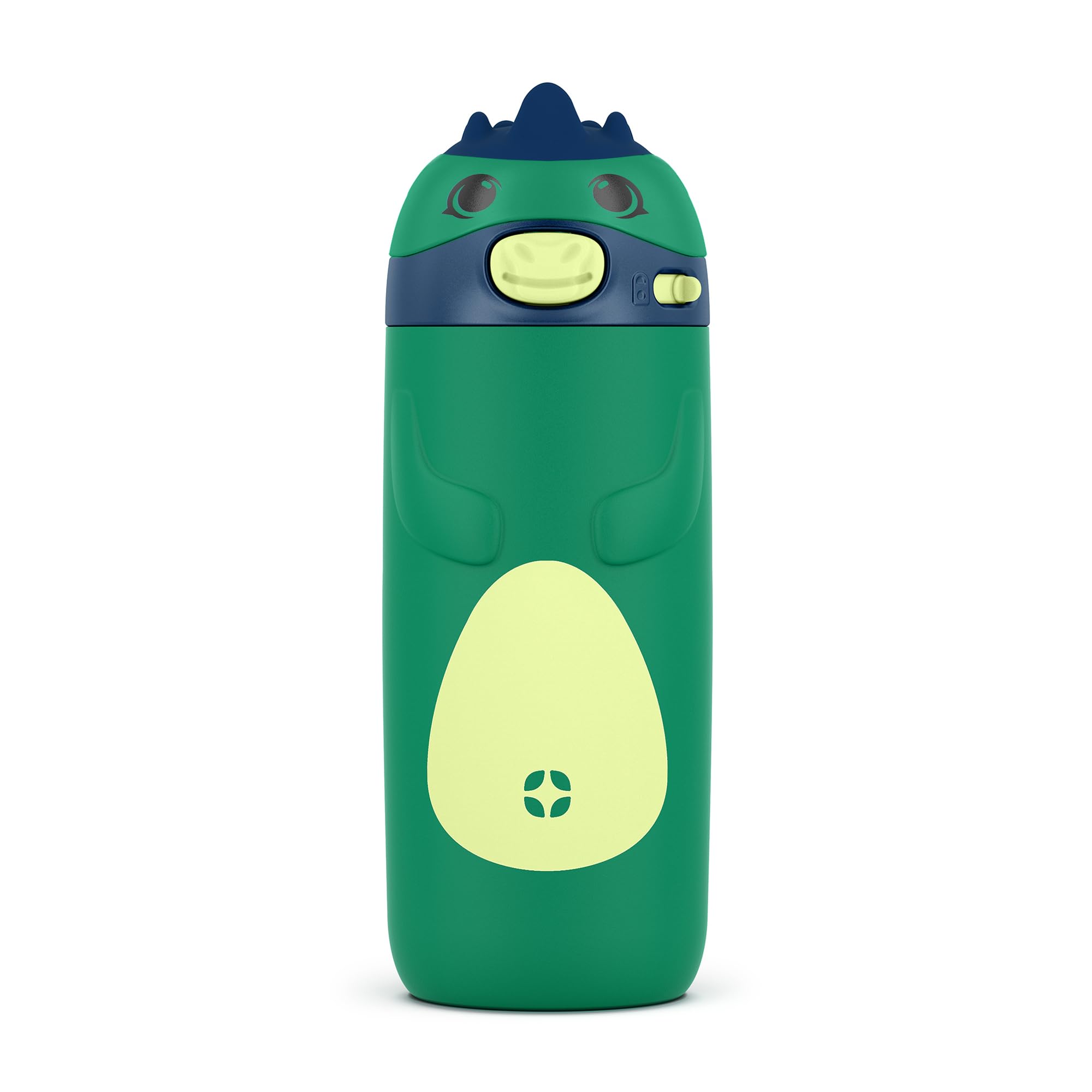 Ello Ellies Dino front view showing playful shape and bright design benefits hydration