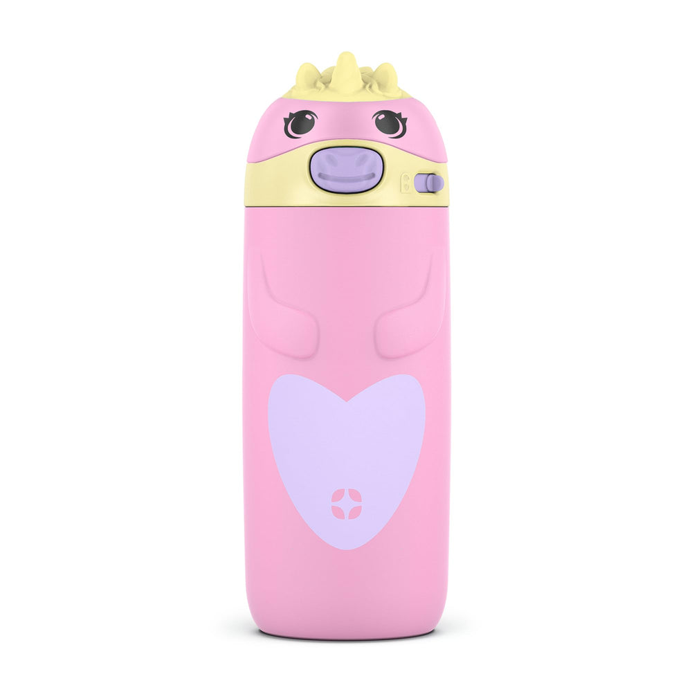 Ello unicorn front view showing playful shape and easy grip benefit