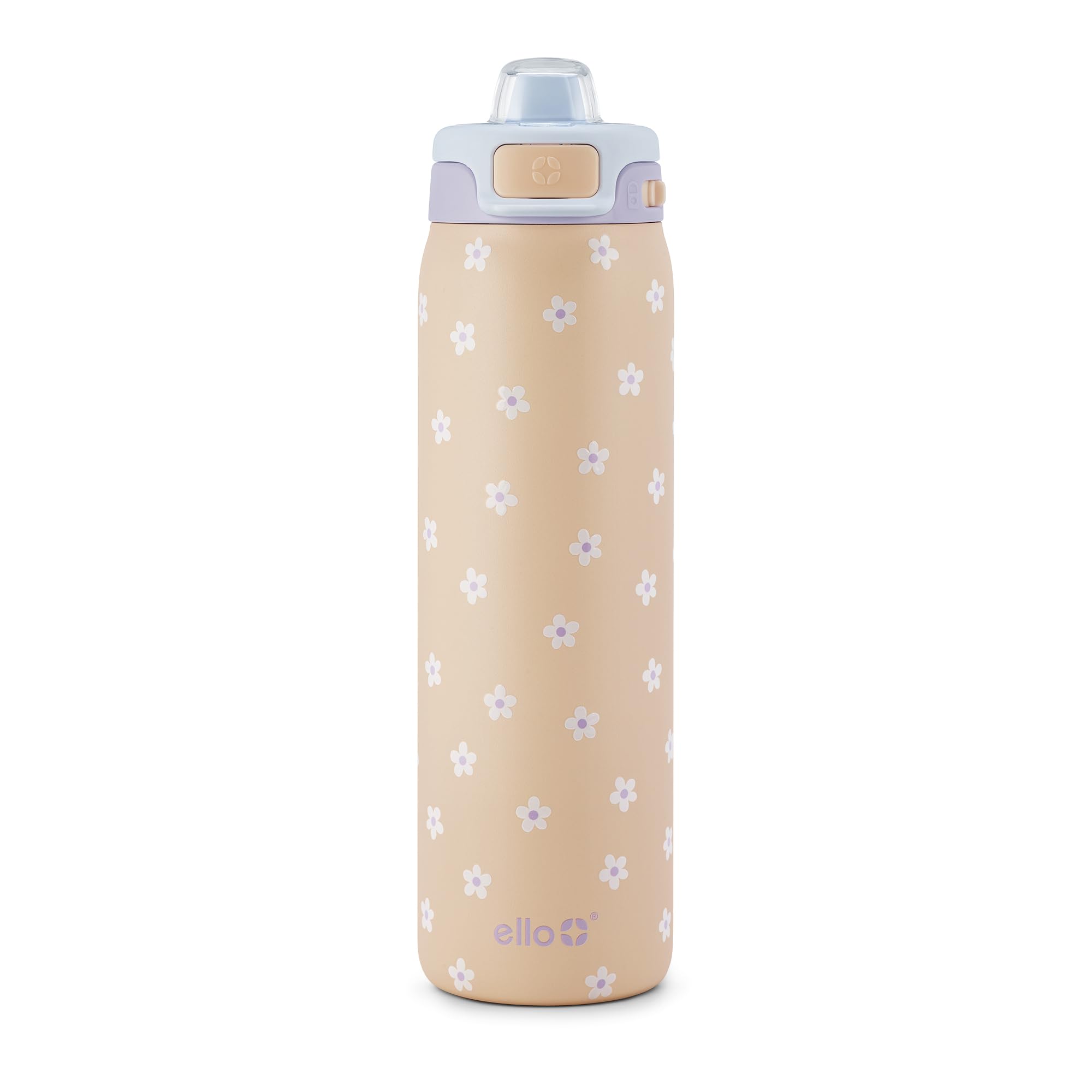 Ello bottle front view in Gloss Daisies showing attractive finish and portability