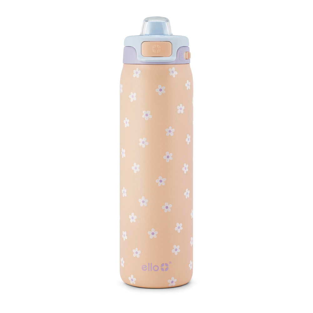 Ello bottle front view in Gloss Daisies showing attractive finish and portability