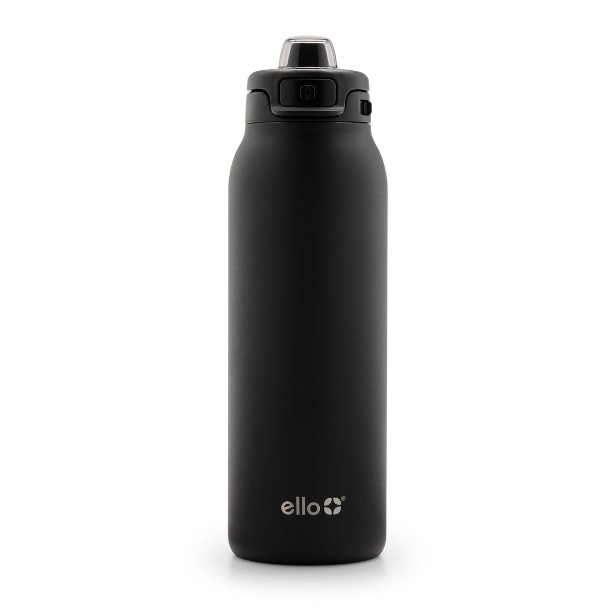 Ello Pop & Fill front view showing sleek black bottle and branding benefit: clear product identity