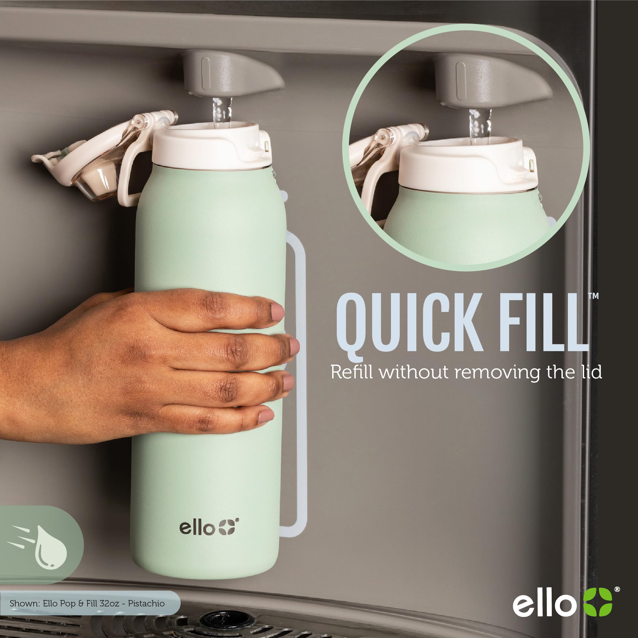 Ello silicone straw close-up highlighting comfortable sip and spill control