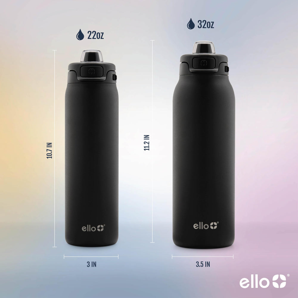 Ello Pop & Fill wide mouth fill showing ice insertion and benefit: fast refills
