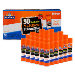 Elmer's front packaging showing full 30-count pack for classroom convenience
