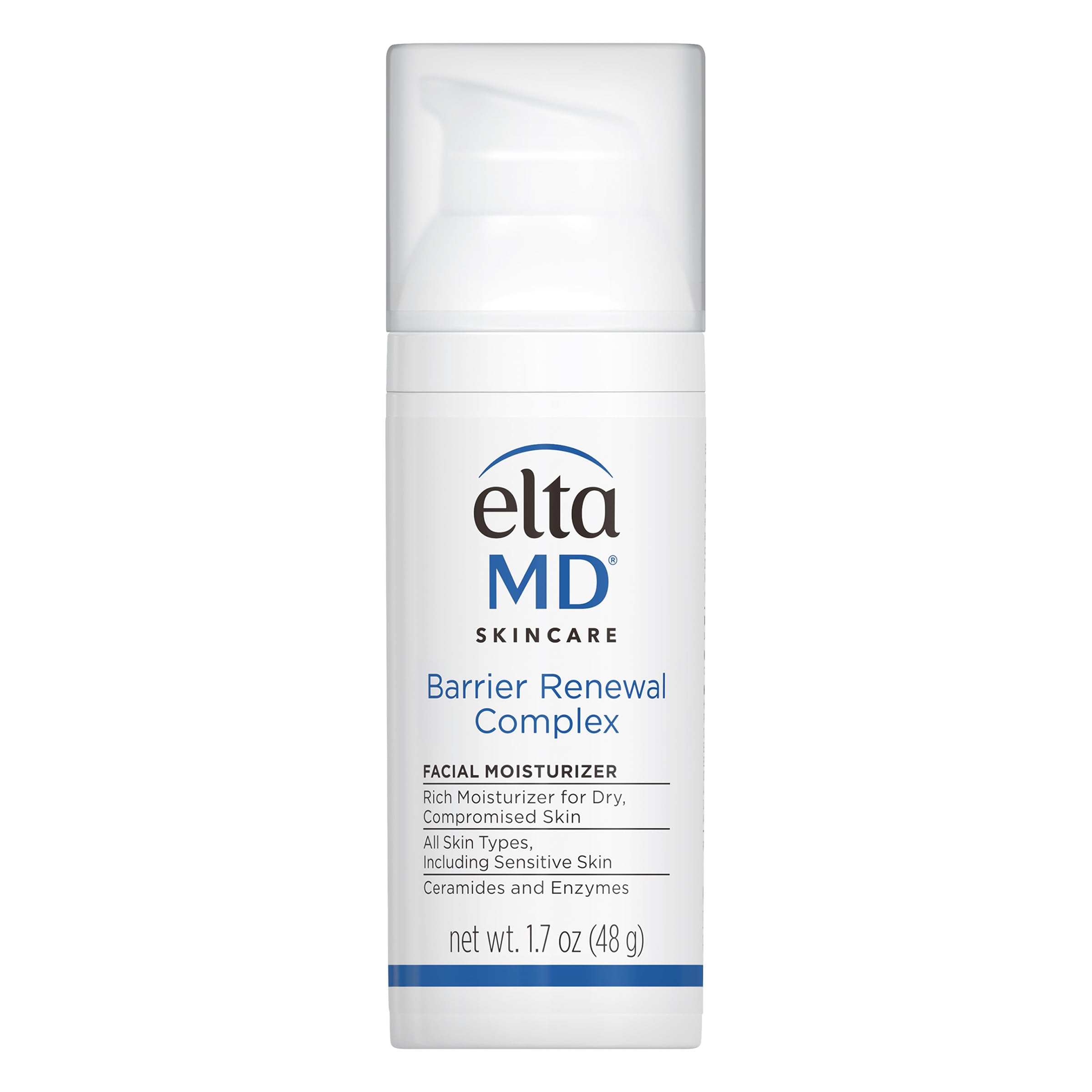 EltaMD front view of 1.7 oz jar showing clean packaging and benefit hydration